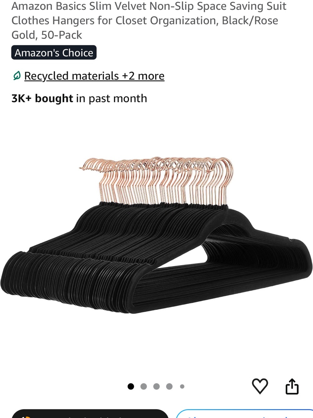 Black Velvet Non-Slip Suit Hangers with Rose Gold Hooks - 50 Pack